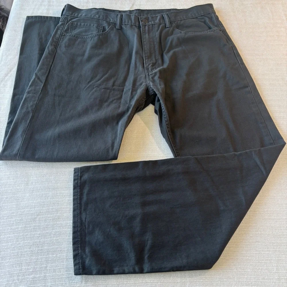 Levis 505 Regular Fit Straight Leg Pants Charcoal Grey 38x30 00505-0716